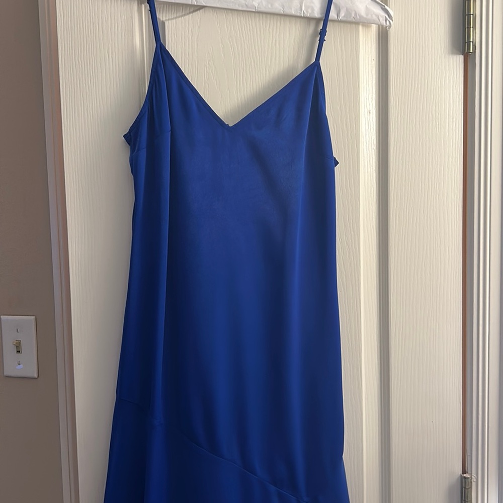 Lulu’s size small, long silky slip style dress with a slit.